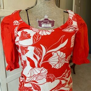 Maeve Red and White Floral Blouse